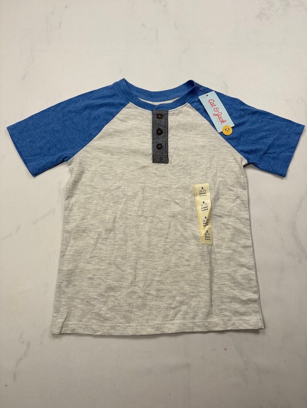 Cat & Jack Button-Up Shirt Blue 2010 Modern Classic Adjustable - Boys 6/7